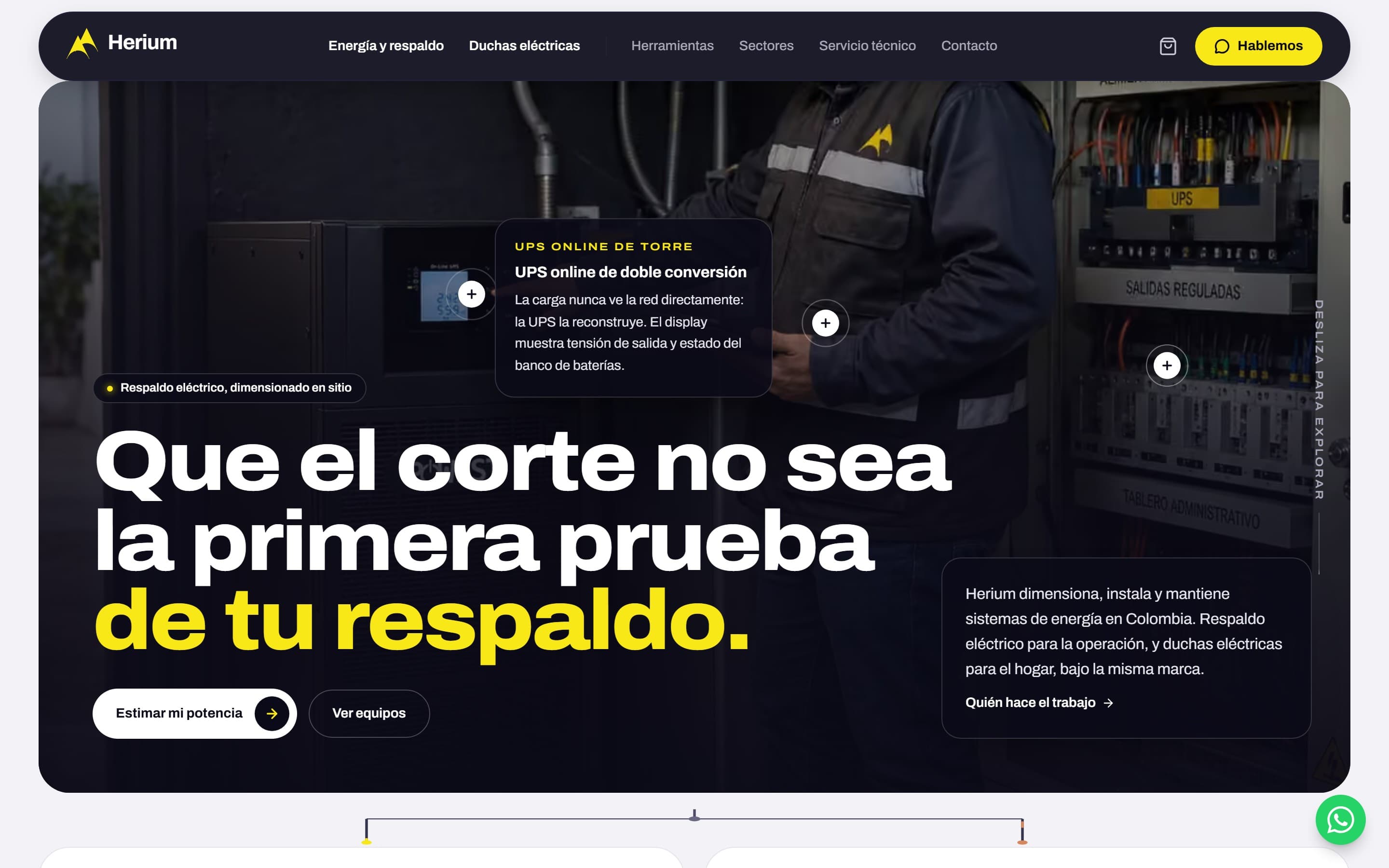 La tienda online de Herium: UPS, baterías y duchas eléctricas