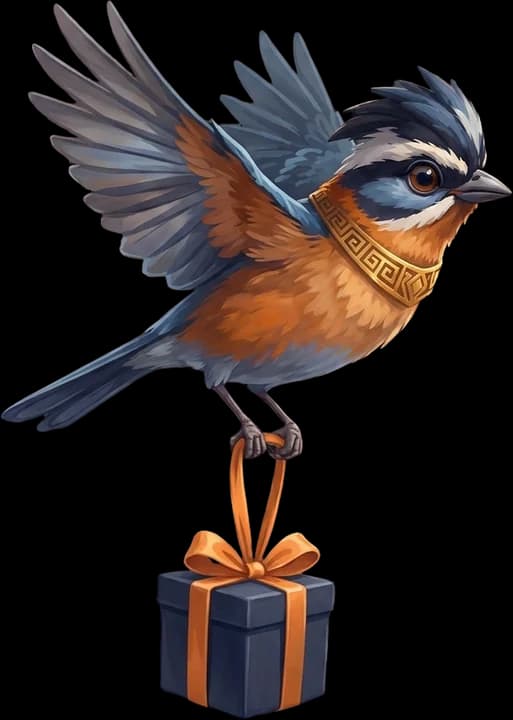 Chacum volando con un regalo